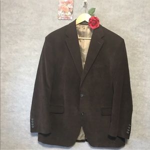 VTG. CHAPS Ralph Lauren 42R BROWN  CORDUROY BLAZER Small wale